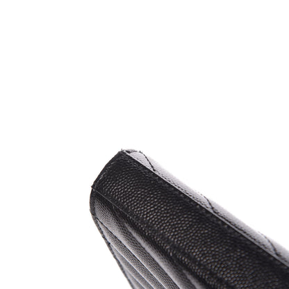 Saint Laurent Grain De Poudre Matelasse Chevron Monogram Chain Wallet Black 15 of 17