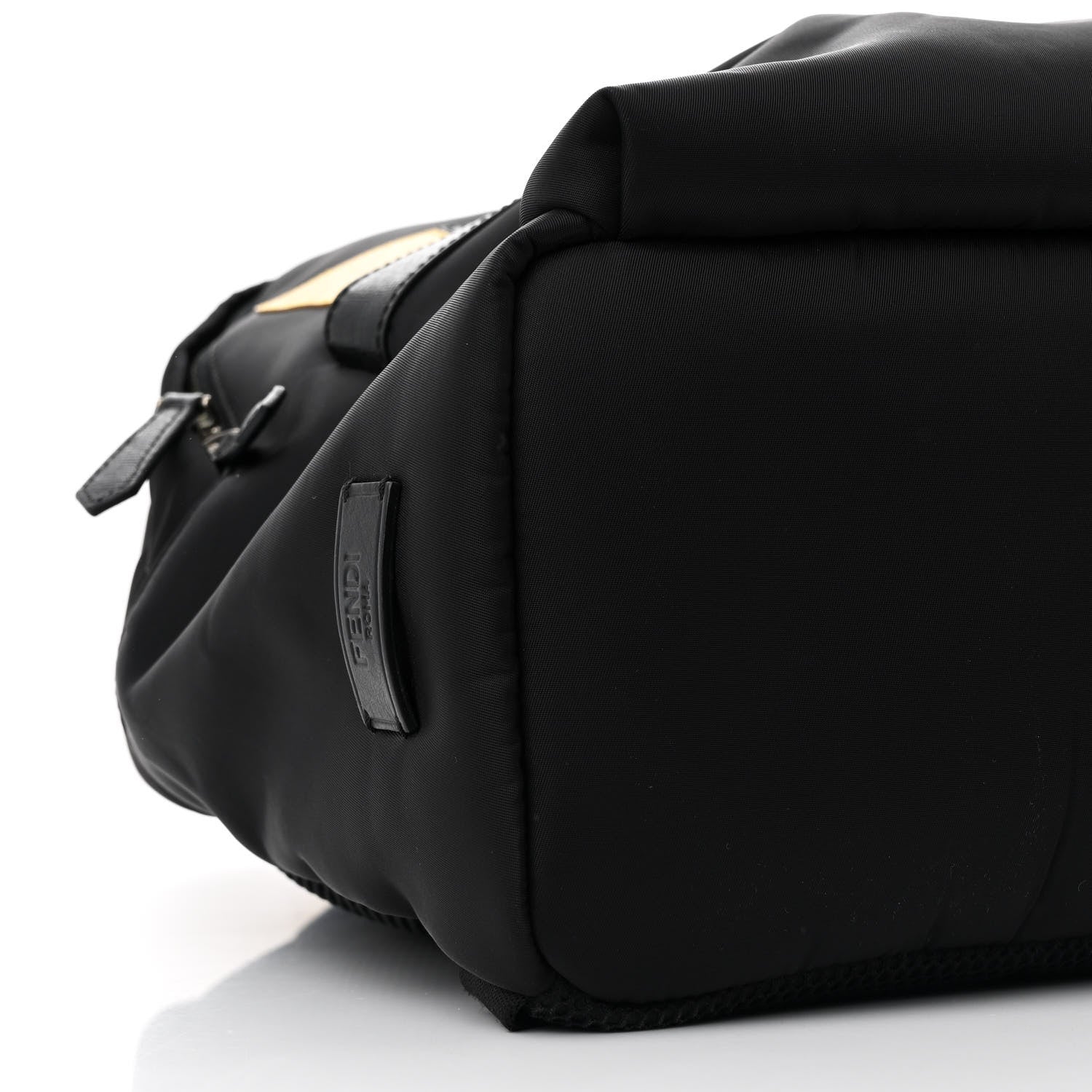 Fendi Nylon Vitello Elite Monster Eyes Rounded Backpack Black Yellow 9 of 10