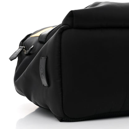 Fendi Nylon Vitello Elite Monster Eyes Rounded Backpack Black Yellow 9 of 10