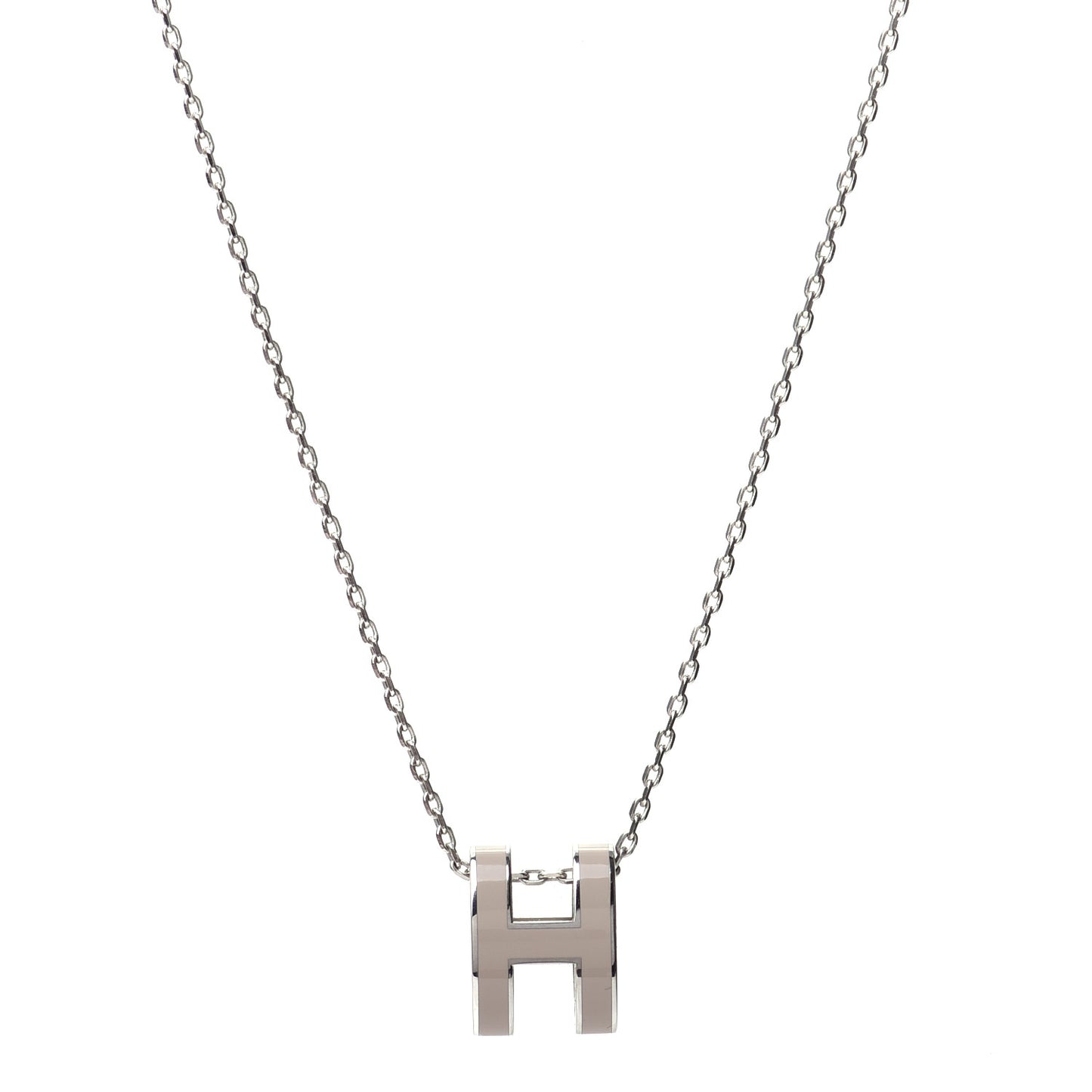 Palladium Pop H Pendant Necklace Marron Glace