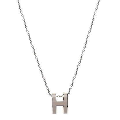 Hermes Palladium Pop H Pendant Necklace Marron Glace 1 of 6