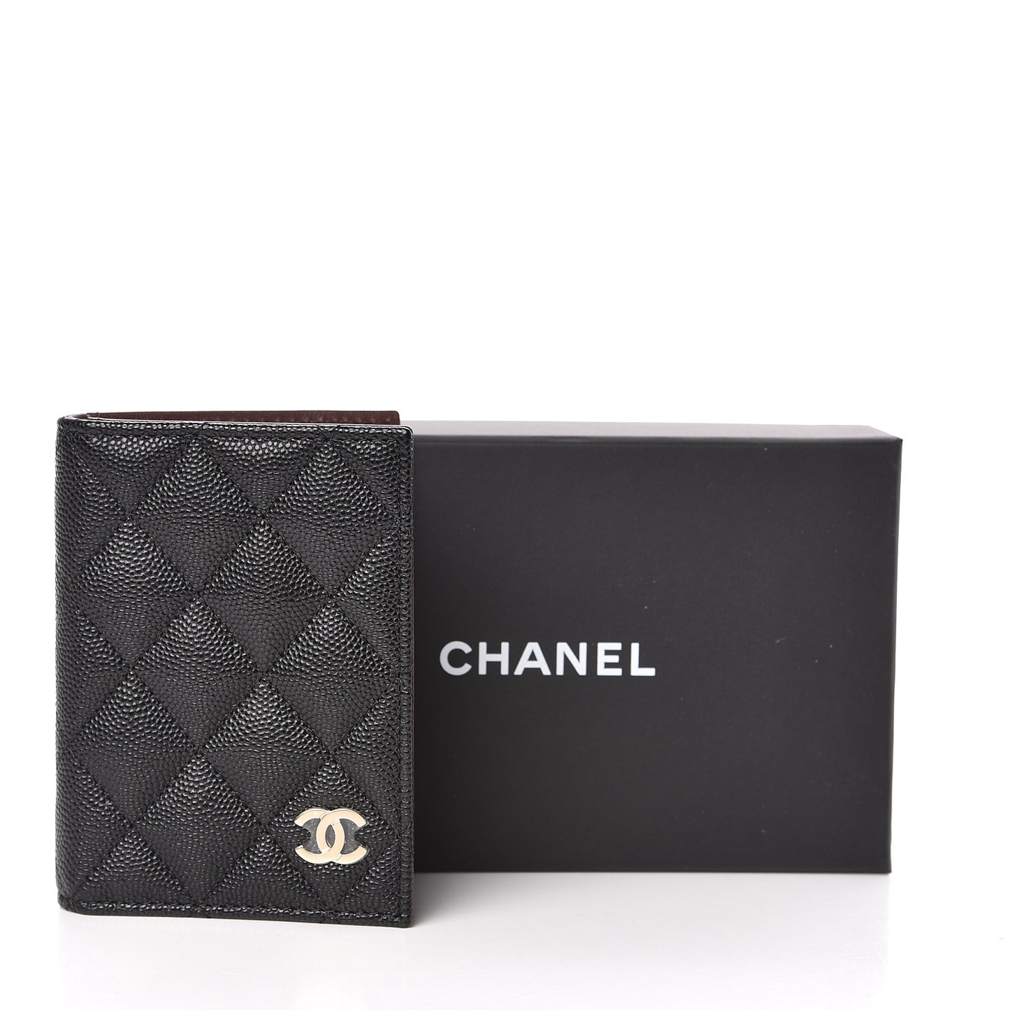 Caviar Quilted Card Holder Wallet Black