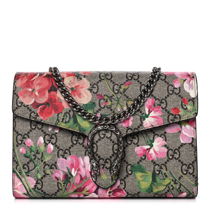 Gucci GG Supreme Monogram Blooms Mini Dionysus Chain Wallet Beige Multicolor Dry Rose 1 of 10