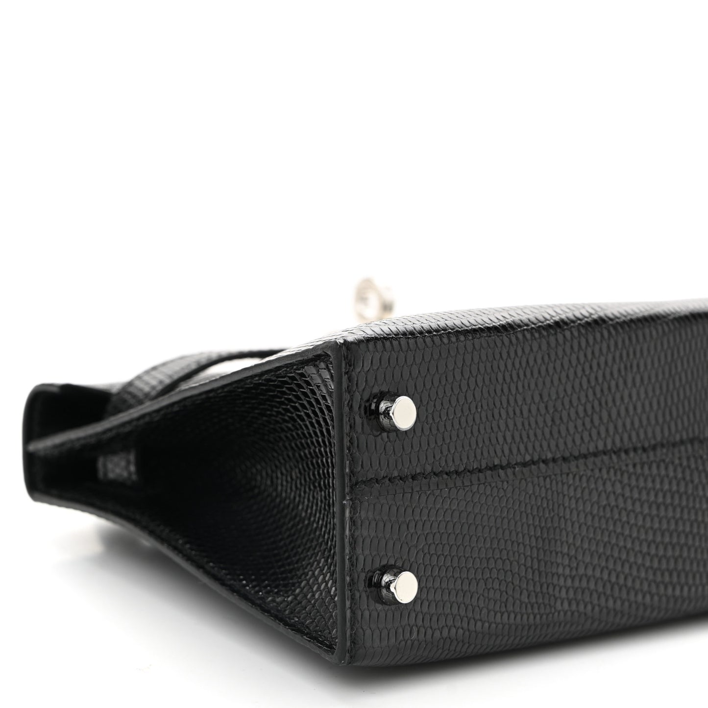 Shiny Lizard Mini Kelly Sellier 20 Black