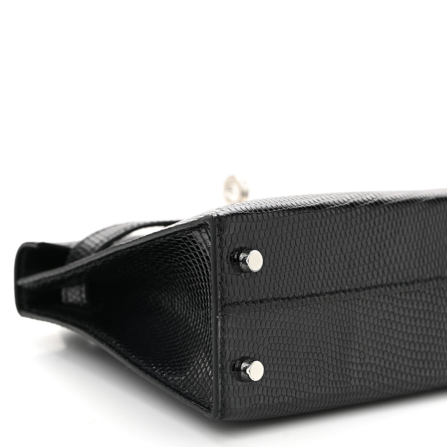 Hermes Shiny Lizard Mini Kelly Sellier 20 Black 9 of 11