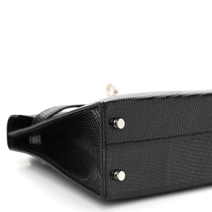Hermes Shiny Lizard Mini Kelly Sellier 20 Black 9 of 11