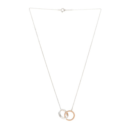 Tiffany Sterling Silver 18K Rose Gold 1837 Interlocking Circles Pendant Necklace 3 of 5