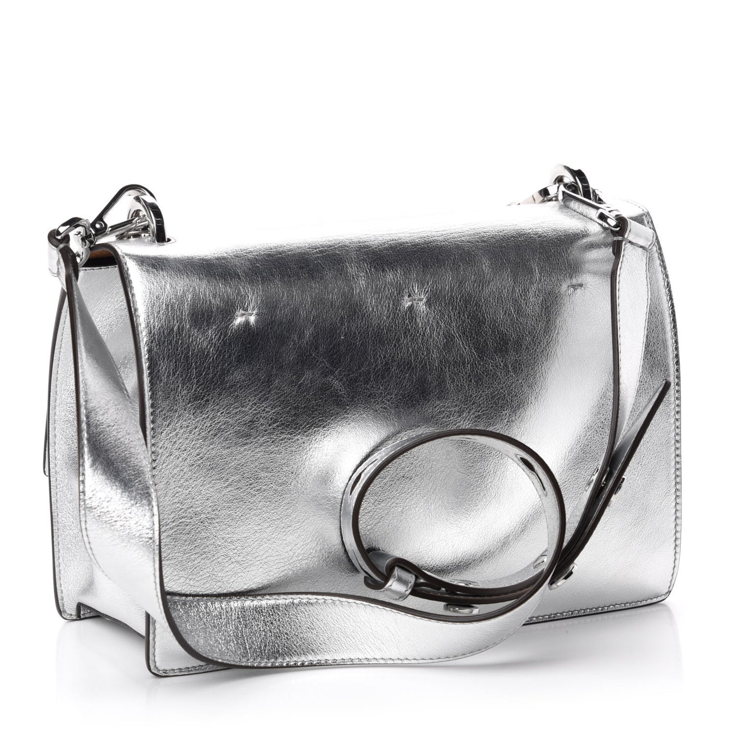 Vitello Catalan Mirror F is Fendi Kan U Shoulder Bag Argento