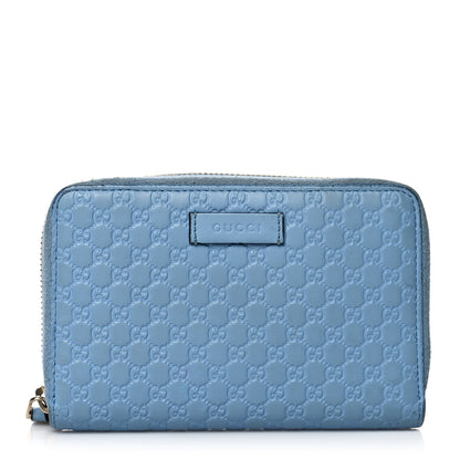 Gucci Soft Microguccissima Zip Around Organizer Wallet Mineral Blue 1 of 18