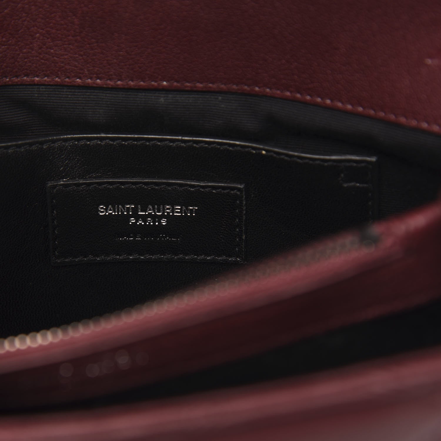 Saint Laurent Calfskin Matelasse Diamond Quilted Monogram Medium College Bag Bordeaux 6 of 13