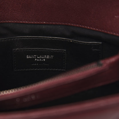 Saint Laurent Calfskin Matelasse Diamond Quilted Monogram Medium College Bag Bordeaux 6 of 13