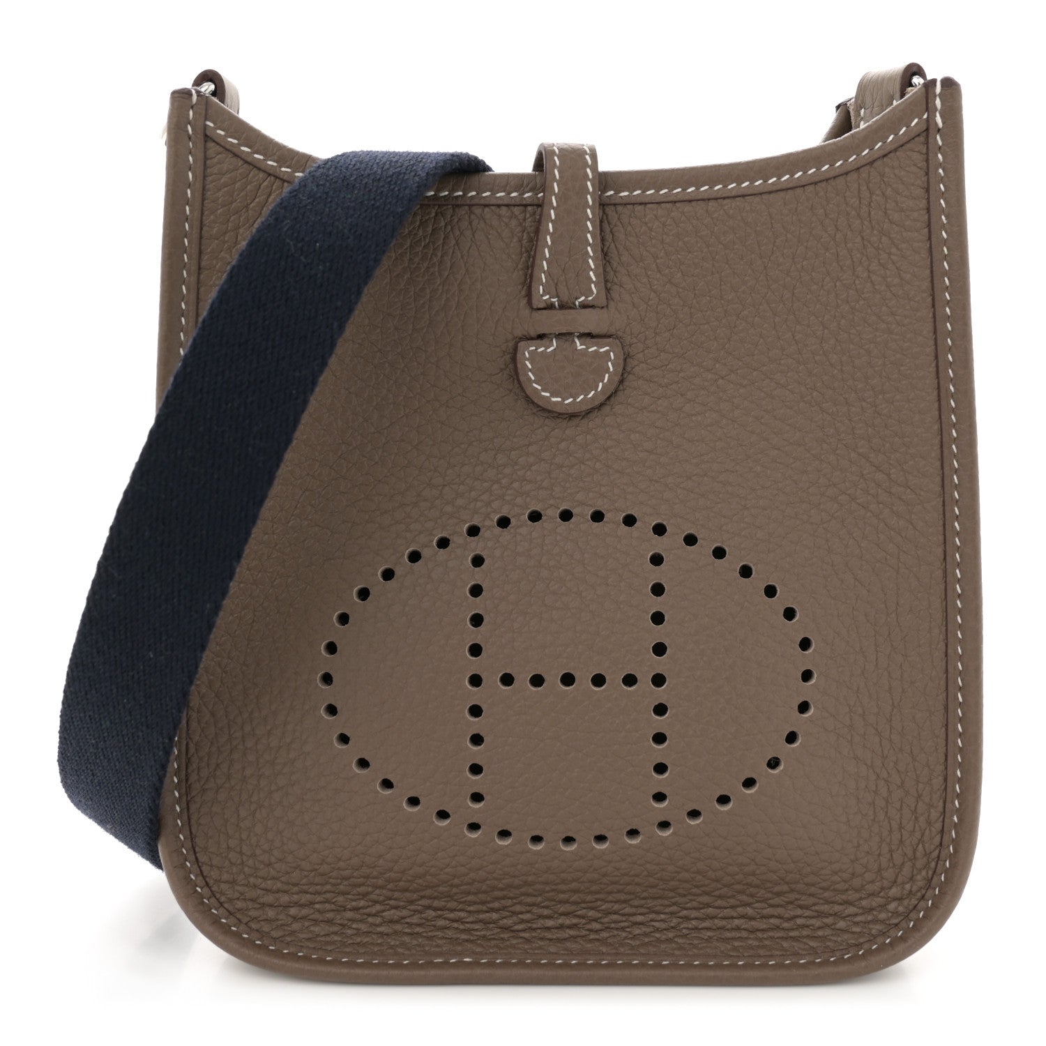 Hermes Taurillon Clemence Amazone Evelyne TPM Etoupe Bleu Indigo 1 of 10