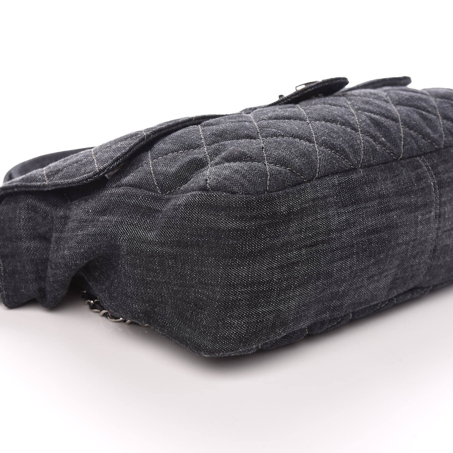 Chanel Denim Quilted Stretch Spirit Messenger Bag Dark Blue 10 of 11