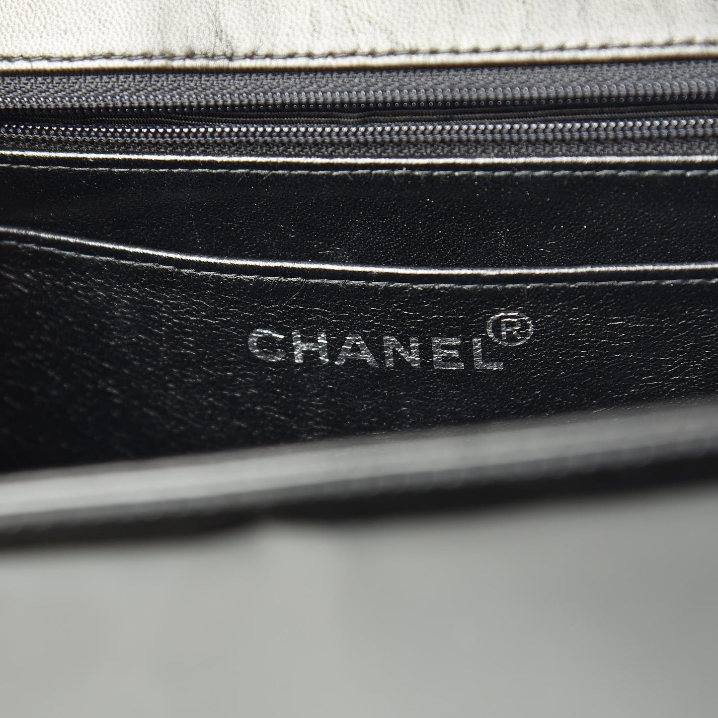 Vinyl CC Flap Bag Black