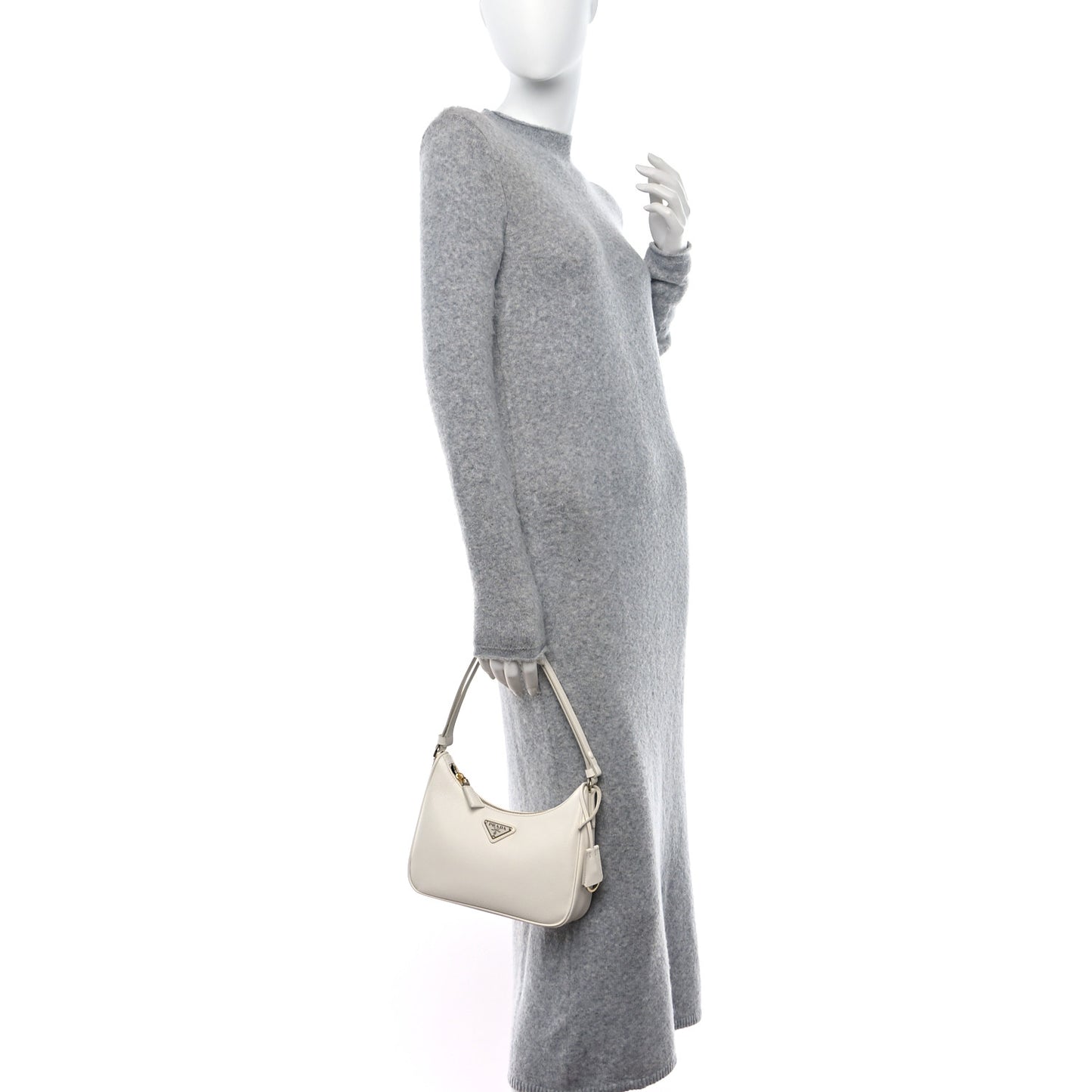 Saffiano Lux Mini Re-Edition Shoulder Bag White