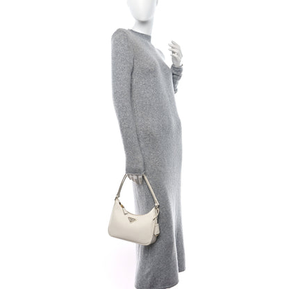 Prada Saffiano Lux Mini Re-Edition Shoulder Bag White 2 of 8