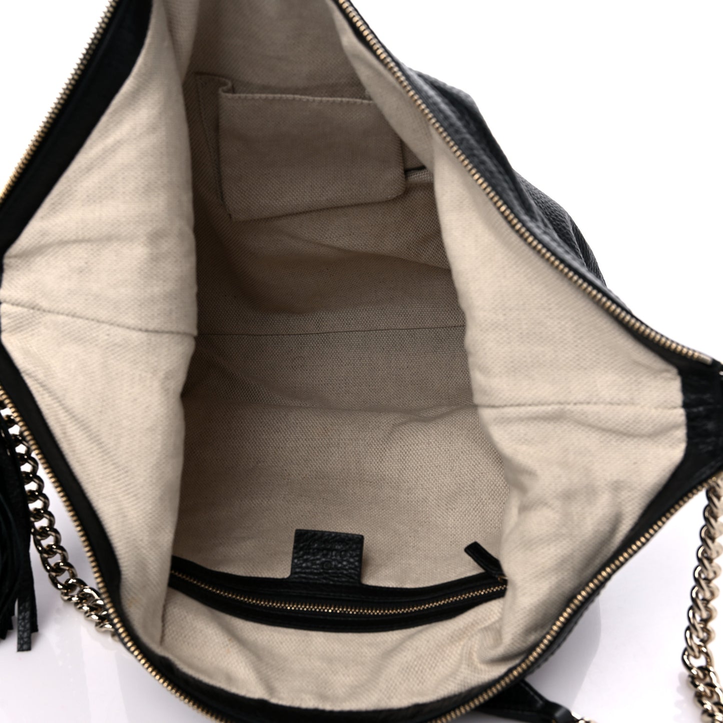 Pebbled Calfskin Medium Soho Chain Hobo Black