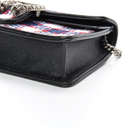 Gucci Vintage Tweed Check Super Mini Dionysus Shoulder Bag White Hibiscus Red Marine 8 of 8