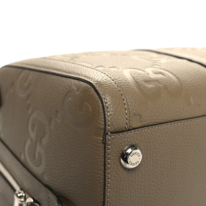 Gucci Piuma Calfskin Jumbo GG Embossed Large Duffle Bag Good Taupe 9 of 12