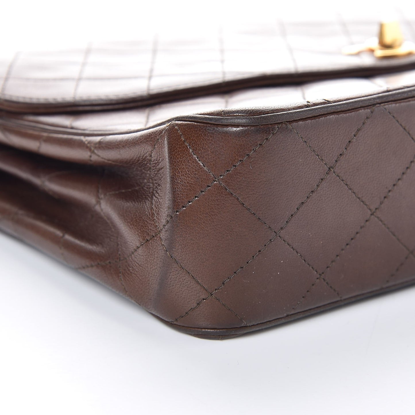 Lambskin Quilted Jumbo Single Flap Brown