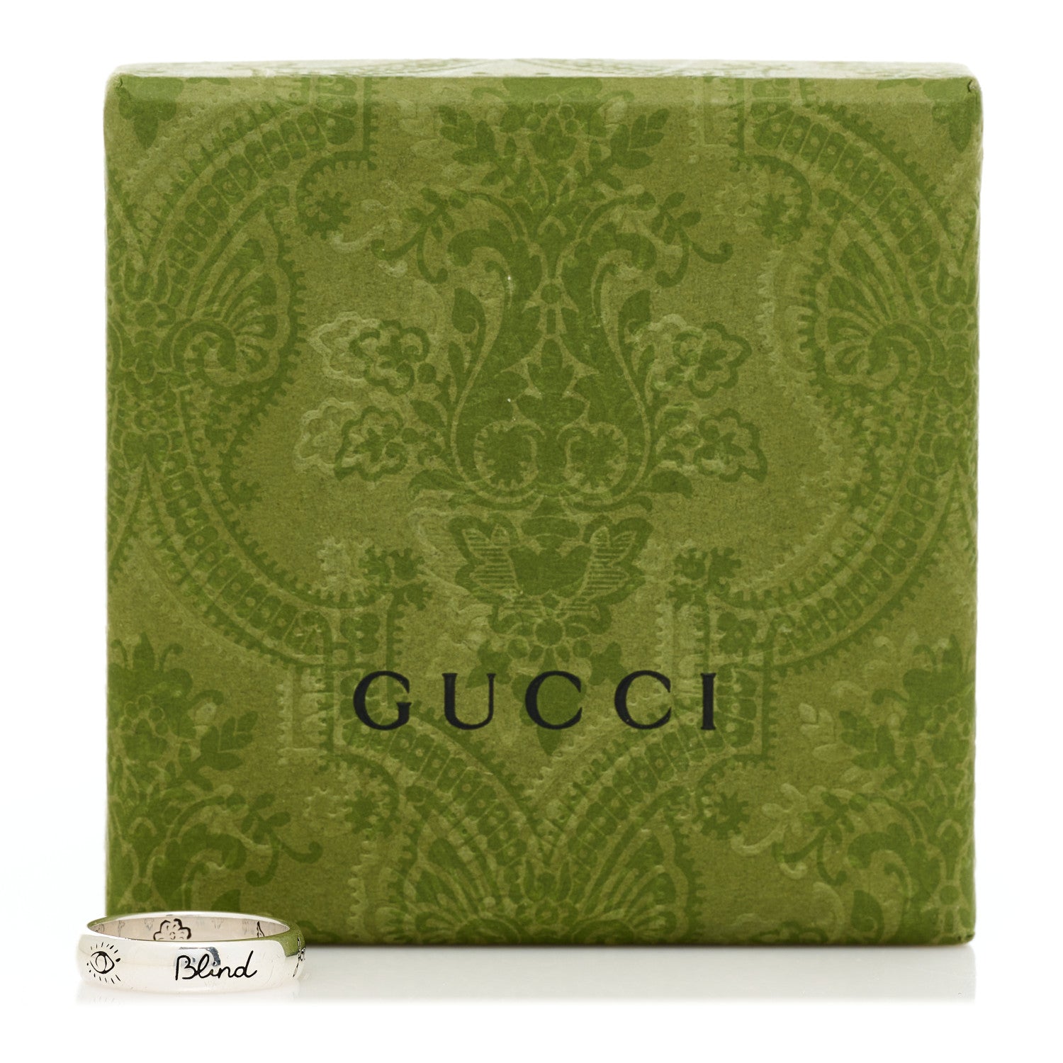 Gucci Sterling Silver Blind for Love Band Ring 58 8.75 6 of 6