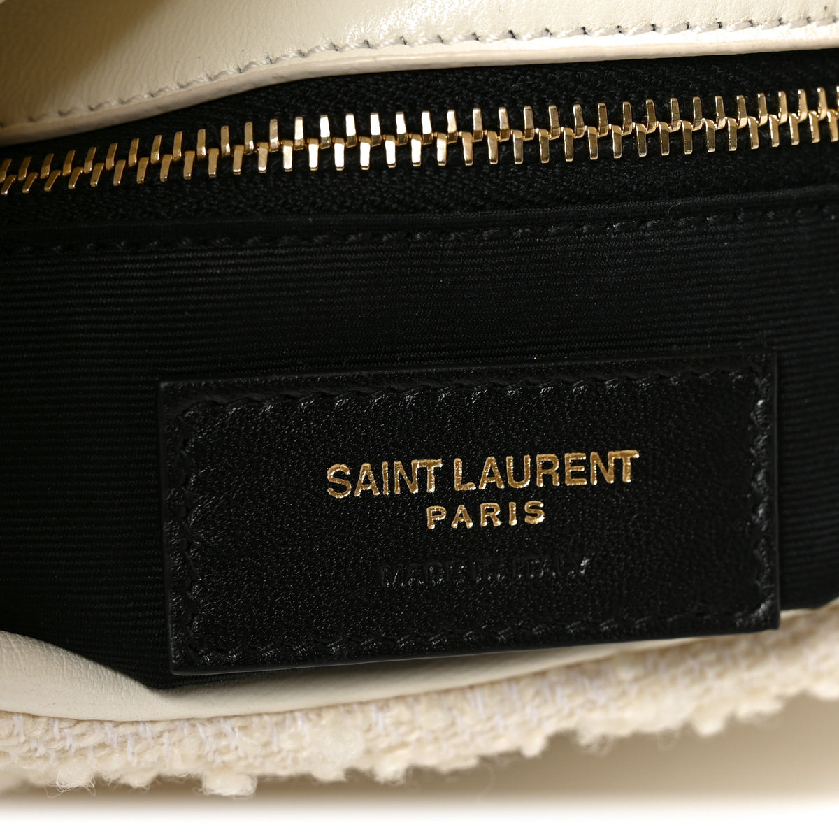 Saint Laurent Boucle Tweed Quilted Toy Loulou Puffer Monogram Chain Satchel Craie 5 of 10