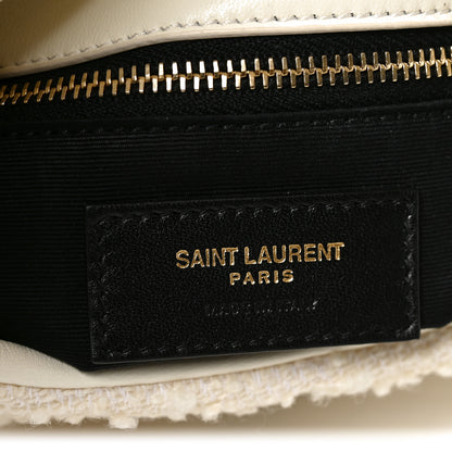 Saint Laurent Boucle Tweed Quilted Toy Loulou Puffer Monogram Chain Satchel Craie 5 of 10