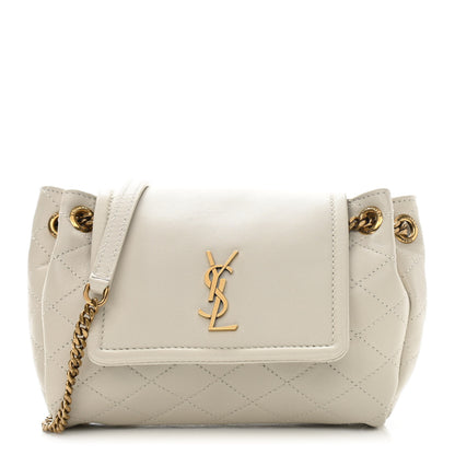 Saint Laurent Lambskin Quilted Monogram Mini Nolita Blanc Vintage 1 of 11