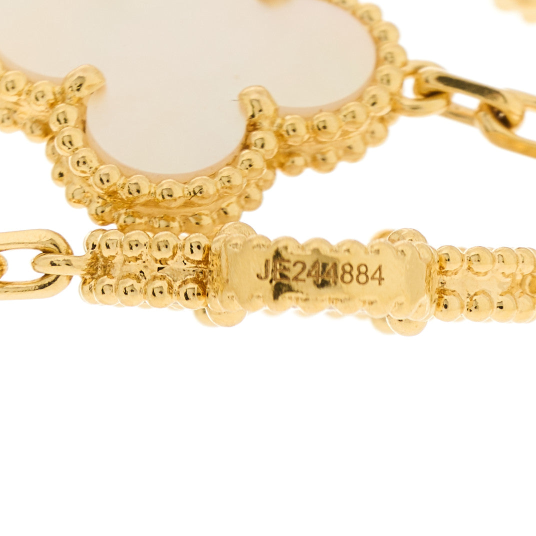 Van Cleef & Arpels 18K Yellow Gold Mother of Pearl 20 Motifs Vintage Alhambra Necklace 4 of 6