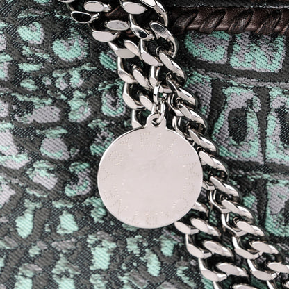 Stella McCartney Jacquard Crocodile Print Small Falabella Fold Over Tote Teal 5 of 9