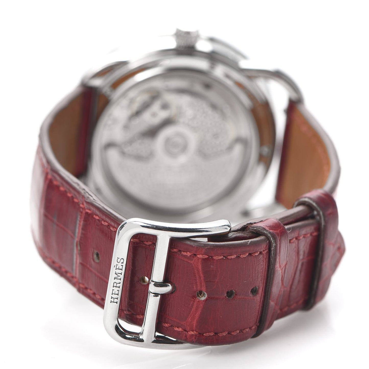 Stainless Steel Alligator Mother of Pearl 38mm Arceau Petite Lune Automatic Watch Braise