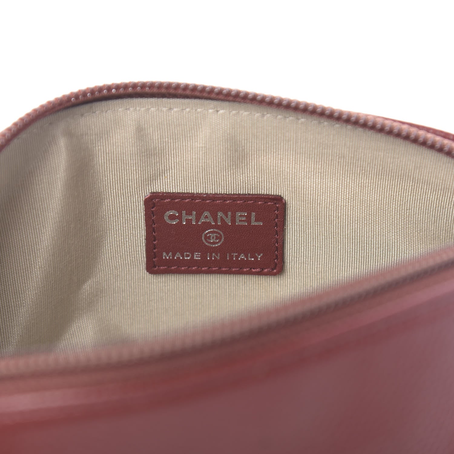 Chanel Caviar Timeless CC Cosmetic Pouch Dark Red 6 of 10