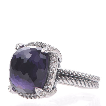 David Yurman Sterling Silver Diamond Black Orchid 14mm Chatelaine Pave Bezel Ring 54 6.75 3 of 4