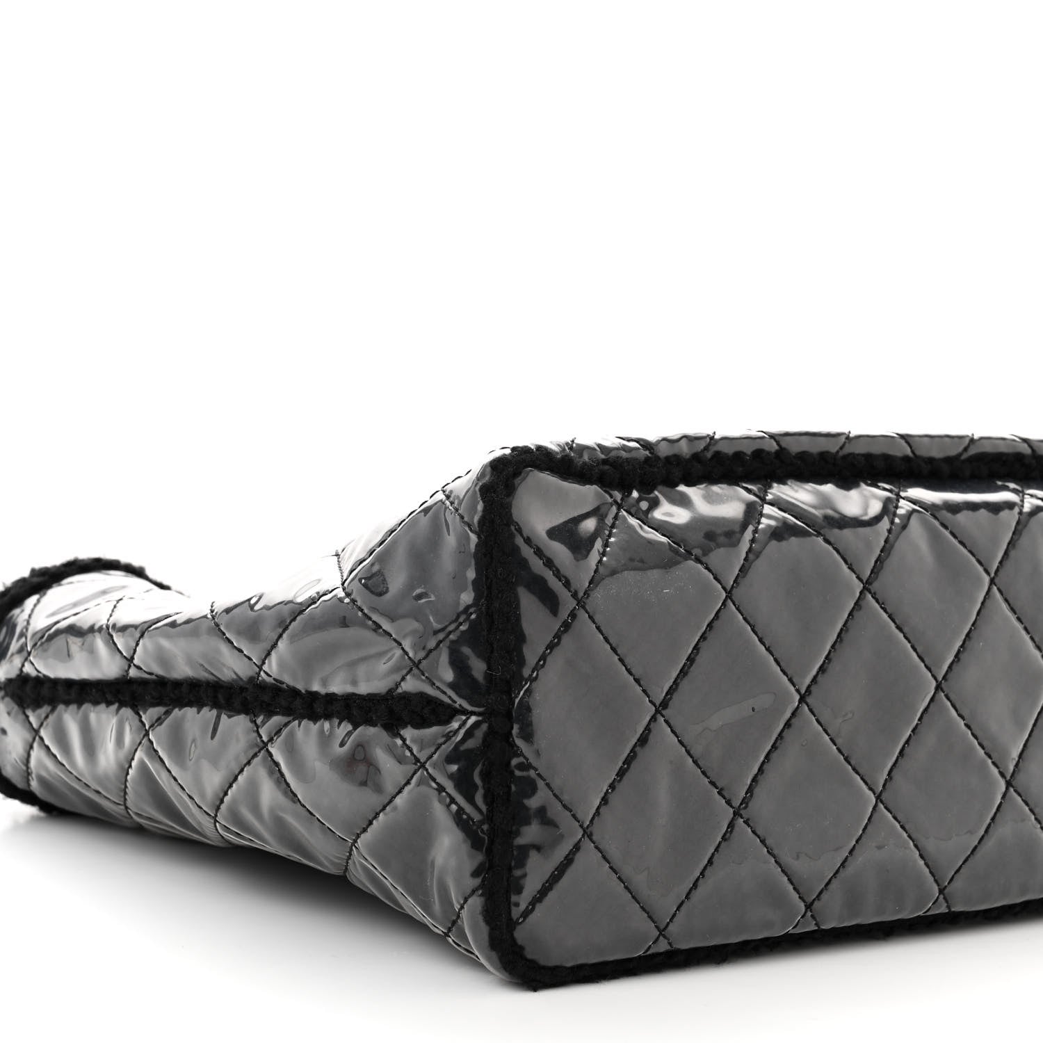 Chanel Vinyl Quilted Funny Tweed Tote Black 9 of 12
