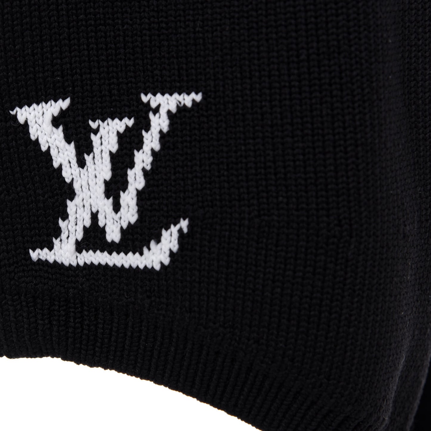 LV Initials Knit Face Mask Black