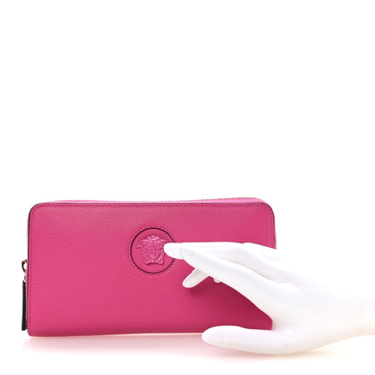 Versace Calfskin Medusa Zip Wallet Pink 2 of 7