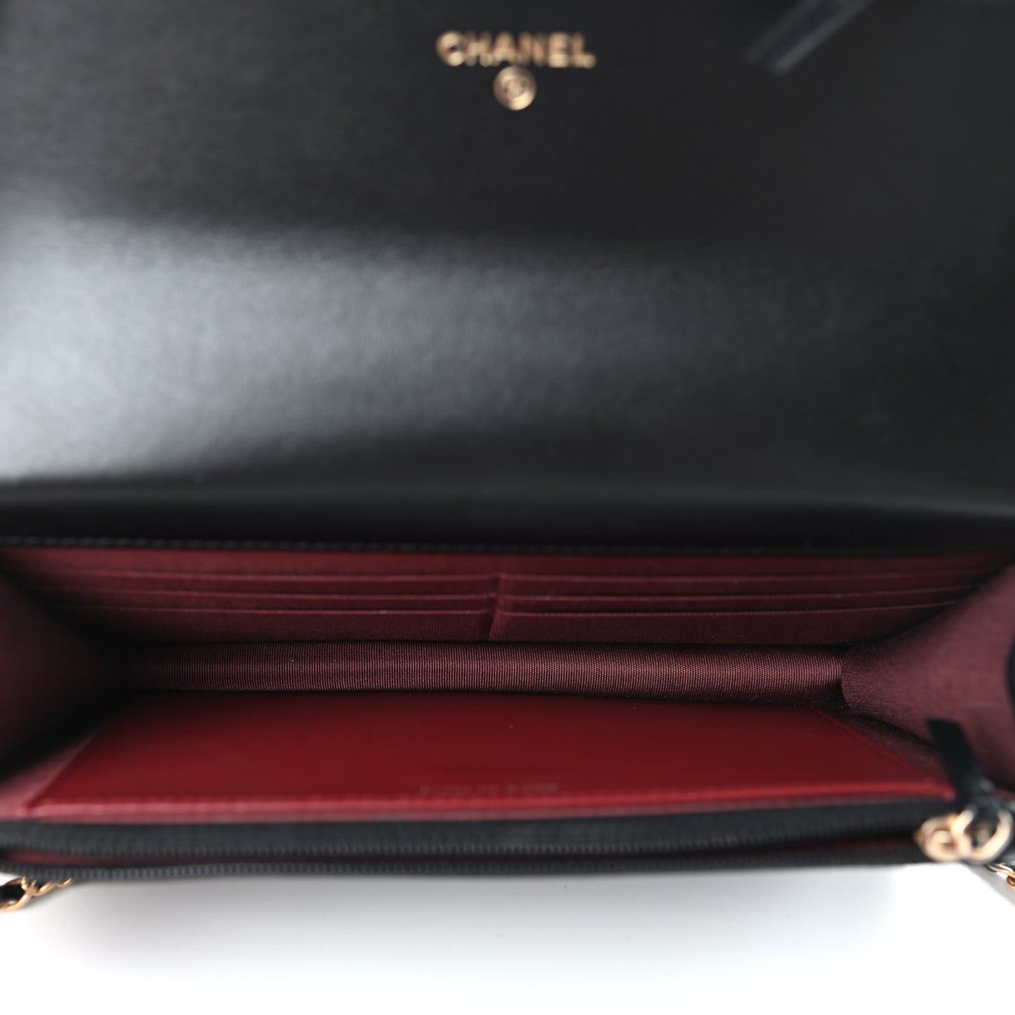 Calfskin Quilted Perfect Fit Wallet On Chain WOC Black