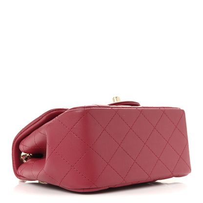 Chanel Lambskin Quilted Mini Square Flap Dark Pink 4 of 11