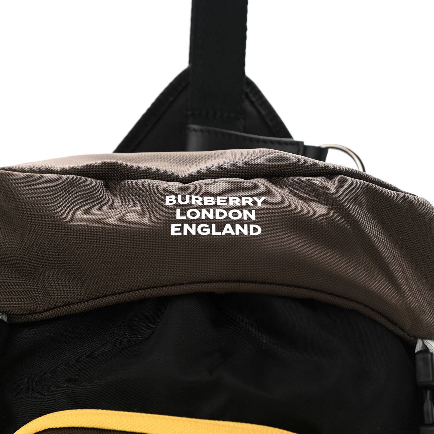 Burberry Nylon Medium Leo Sling Bag Black Yellow Grey 8 of 11