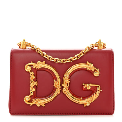 Dolce & Gabbana Nappa DG Girls Shoulder Bag Red 1 of 14