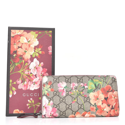 Gucci GG Supreme Monogram Blooms Zip Around Wallet Beige Multicolor Dry Rose 9 of 9