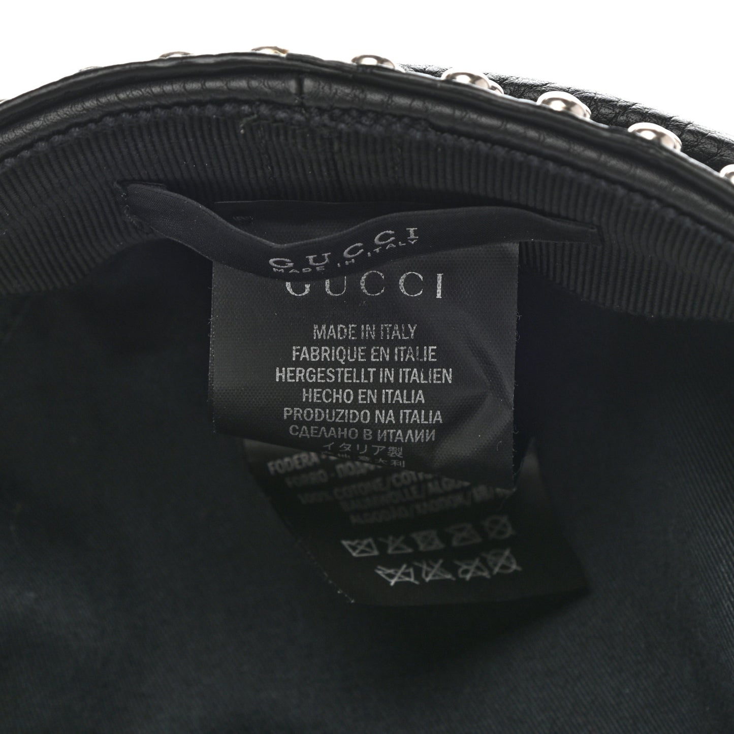 Calfskin Studded Cellarius Hat M Black