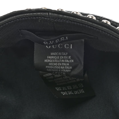 Gucci Calfskin Studded Cellarius Hat M Black 8 of 8
