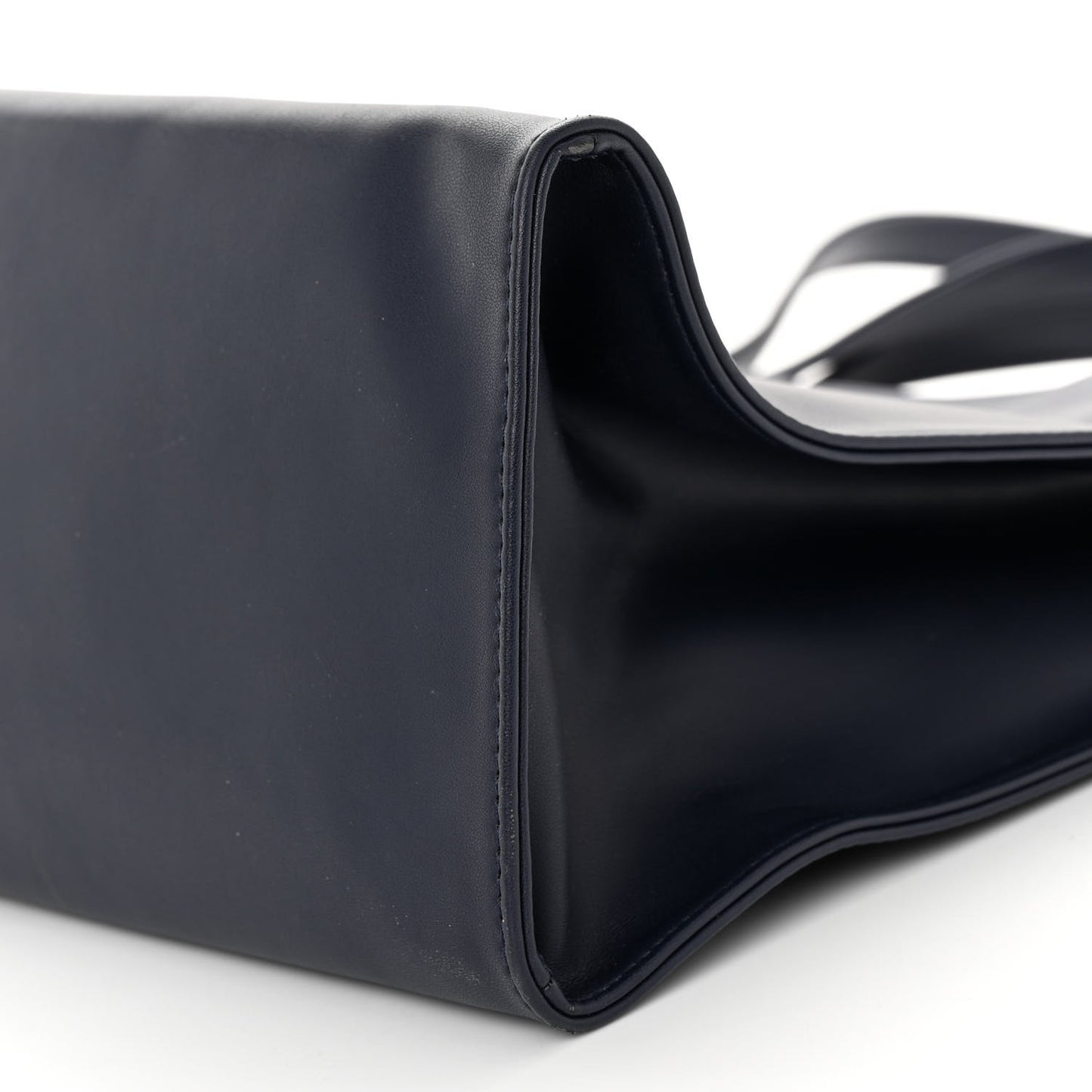 Vegan Leather Medium Shopping Bag Navy