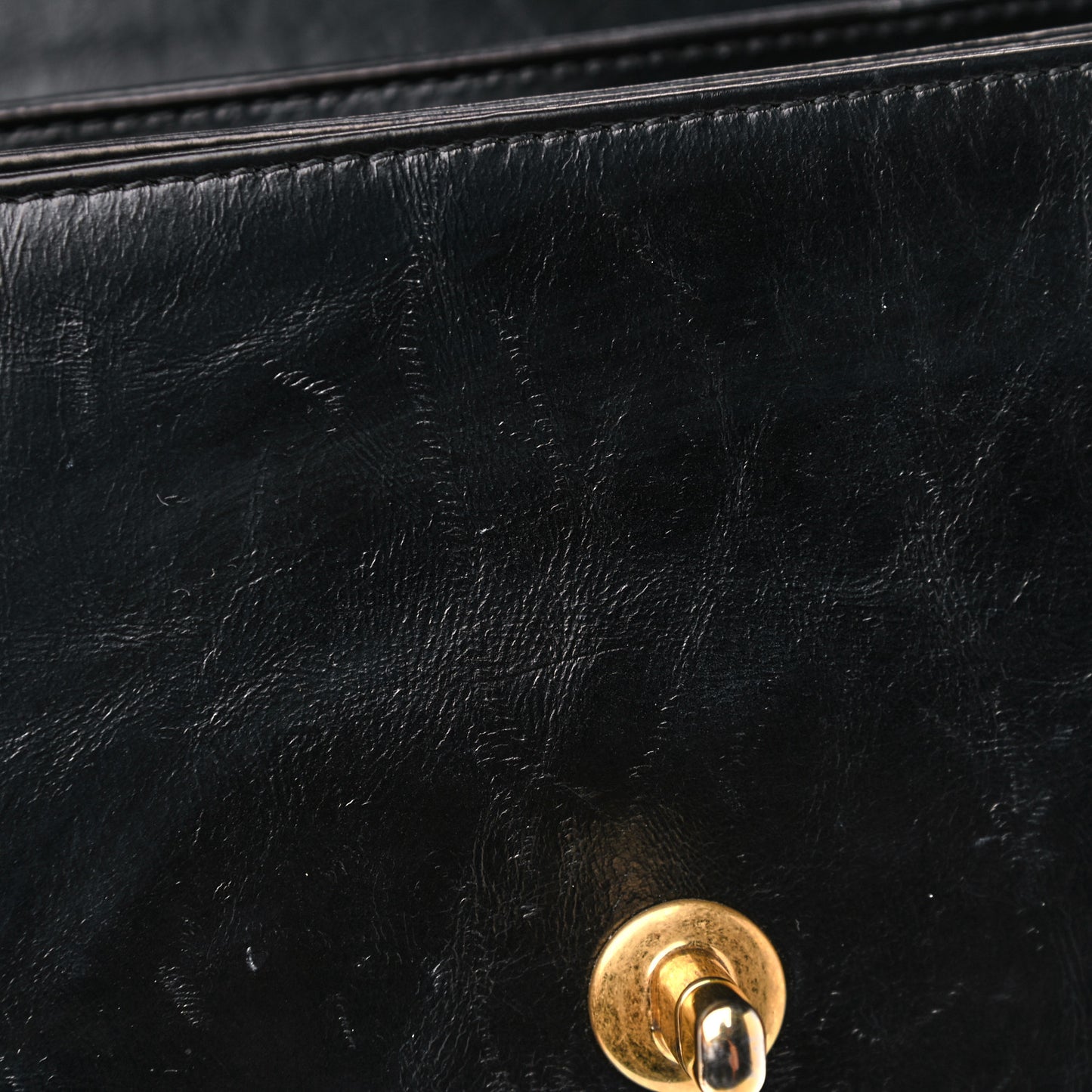 Iridescent Calfskin Quilted Small Straight Lined Flap Black
