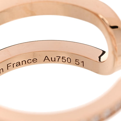 Hermes 18K Rose Gold Diamond MM Ever Chaine D'Ancre Ring 51 5.75 7 of 7