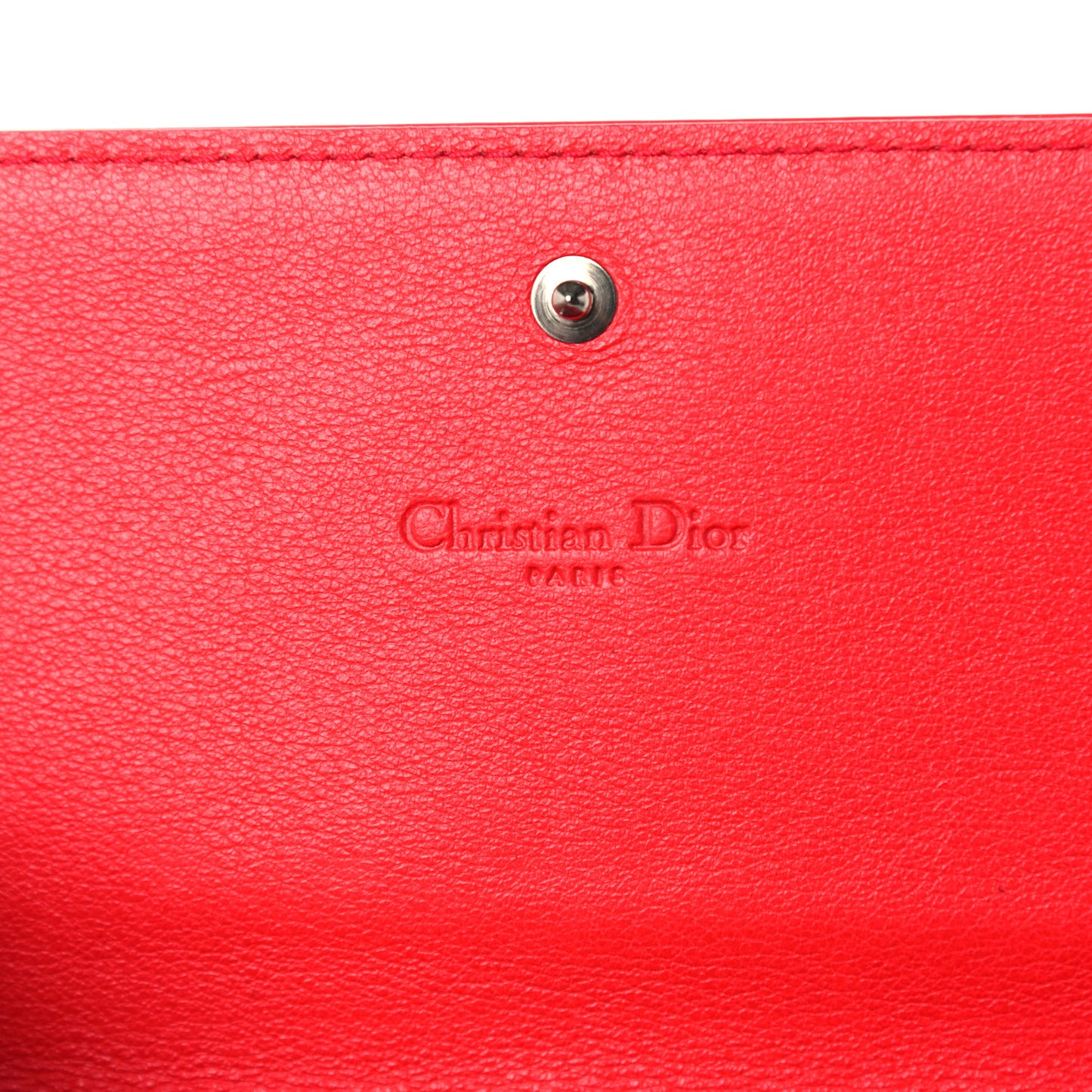 Patent Cannage Lady Dior Rendezvous Wallet On Chain Red