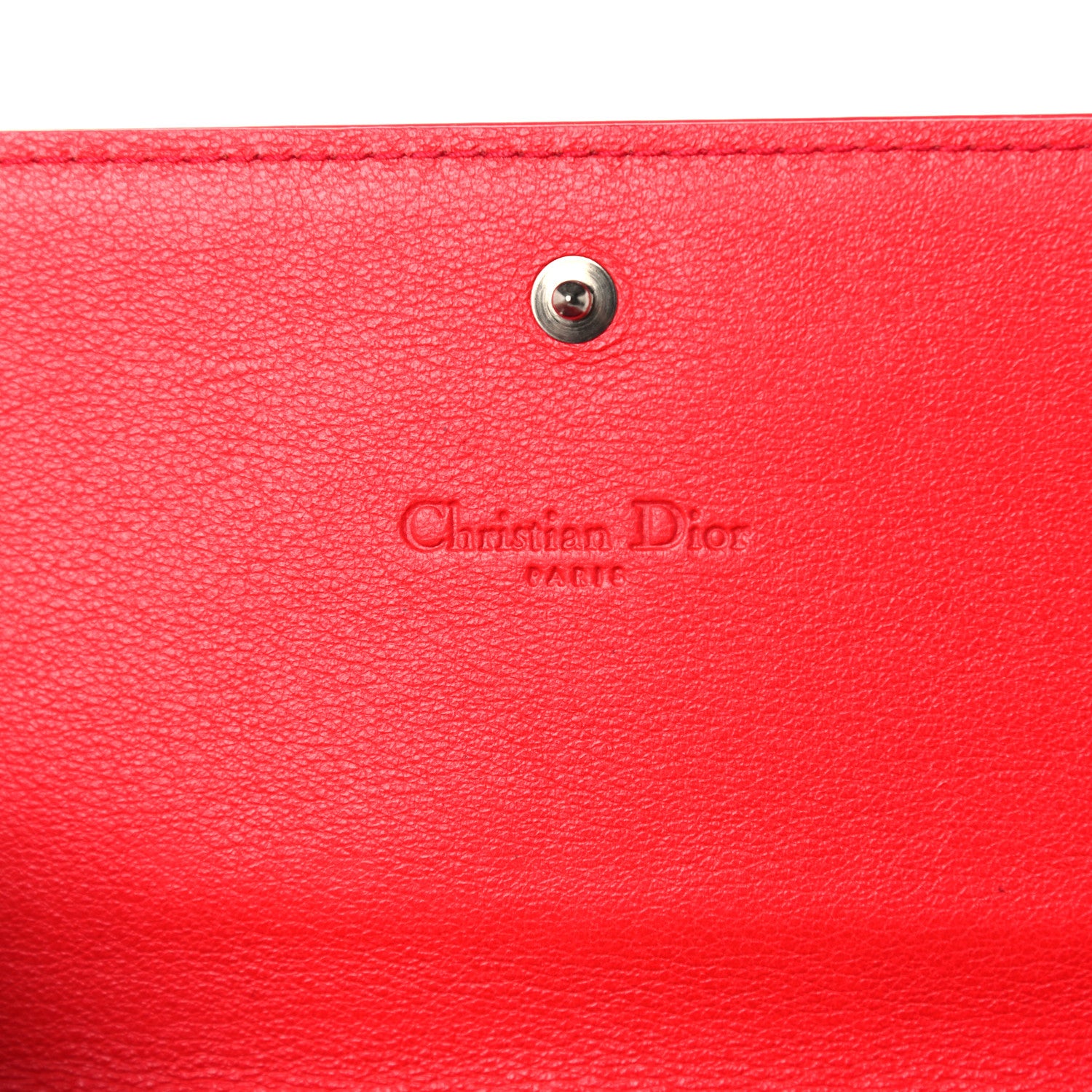 Christian Dior Patent Cannage Lady Dior Rendezvous Wallet On Chain Red 6 of 14