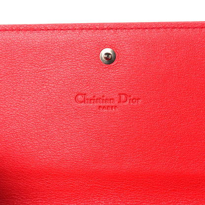 Christian Dior Patent Cannage Lady Dior Rendezvous Wallet On Chain Red 6 of 14