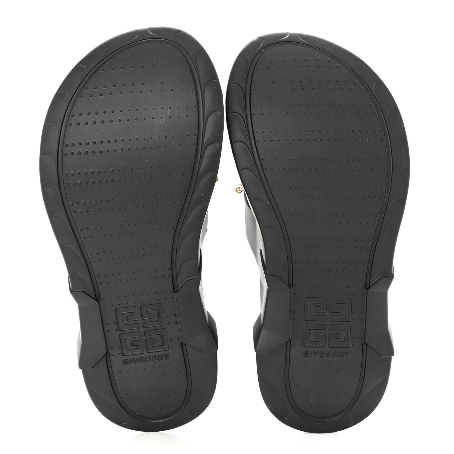 Calfskin Rubber Marshmallow Studs Strap Sandals 37 Black